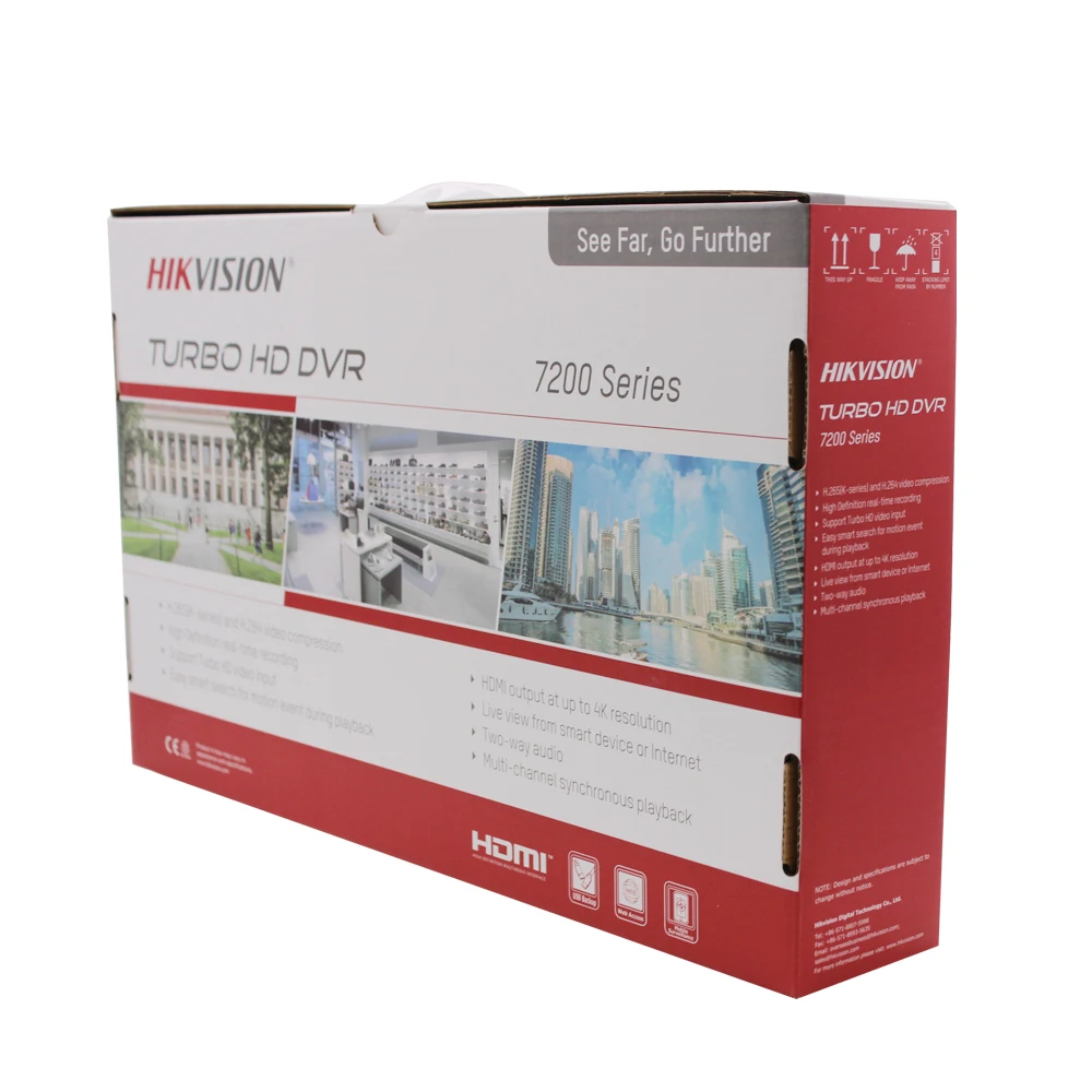 Hikvision гибридный 4/8/16CH DVR DS-7204/08/16HQHI-K1 5 в 1(HDTVI/AHD/CVI/CVBS/IP) H.265 Pro+ Цифровая видеокамера Регистраторы 1HDD поддержка