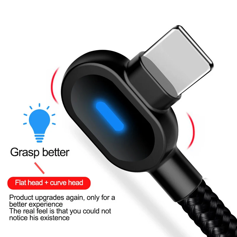 0 25 м 1 2 90 градусов USB зарядное устройство быстрый кабель для iPhone X XR XS MAX Samsung S9 S10 Plus