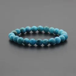 Chakra Balance Gemstone Bracelet - Natural Healing Beaded Jewelry (Blue Apatite)