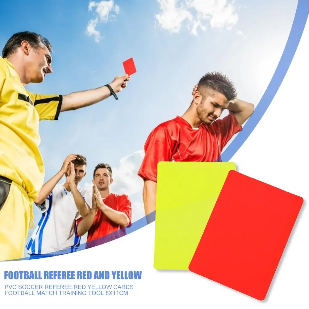 Soccer Referee Cards PVC Soccer Referee Red Yellow Cards Football Match Training Tool 8x11cm