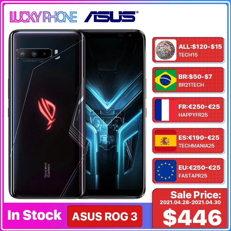 Teléfono ASUS ROG 3 5G, 12G, 256G, Snapdragon 865/865 Plus, NFC, actualización OTA, 6,59 , 6000mAh