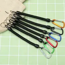 Longes de pêche en plastique rétractable, accessoires de printemps, porte clé en Tpu, outils élastiques Anti perte, corde enroulée L7o7 