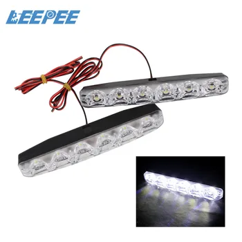 

Car Daytime Running Lights 6 LEDs DRL Universal Car daytime LED light Waterproof DC 12V Super Bright Daylight Car Styling