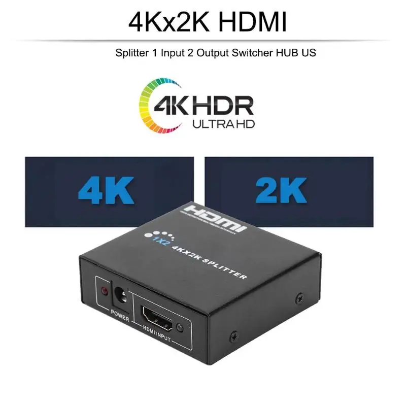 HDMI сплиттер Горячая простота легкий прочный 1x2 HDMI конвертер 1 в 2 Переключатель 4K HDMI Переключатель Селектор