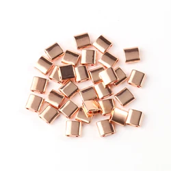 Elegant Rectangular Gold & Silver Hematite Spacer Beads - 5x5x2mm 70 - 72pcs (Rose gold)