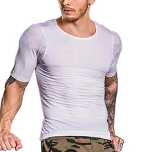 Мужской корректирующий жилет для похудения, Корректор осанки, корректор для похудения, компрессионная рубашка для сжигания жира на груди и животе