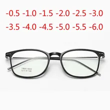 Квадратные очки для близорукости для женщин и мужчин, металлические тонкие ноги, Короткие очки для зрения, диоптрия-1,0-1,5-2,0-2,5-3,0-6,0