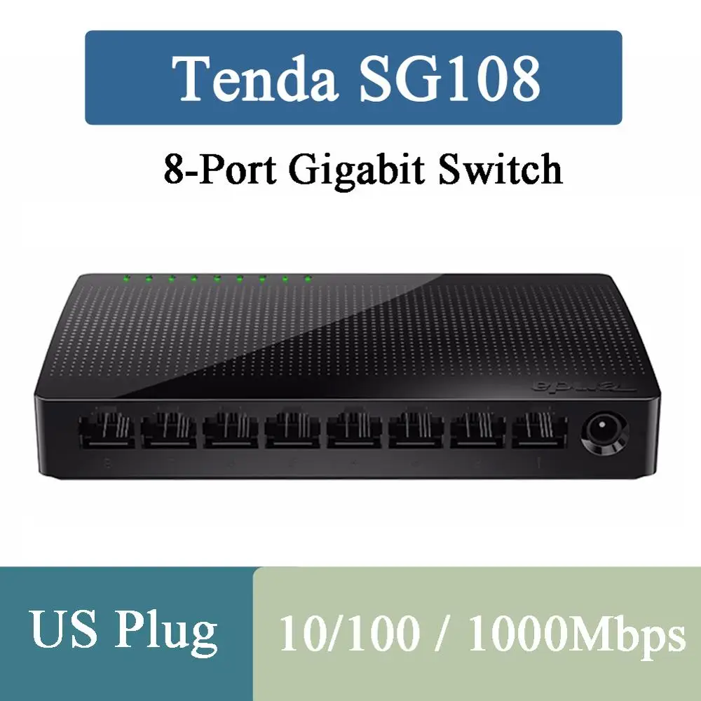 Tenda SG108 сети 8 Порты и разъёмы гигабитный настольный коммутатор 10/100/1000 Мбит/с Fast
