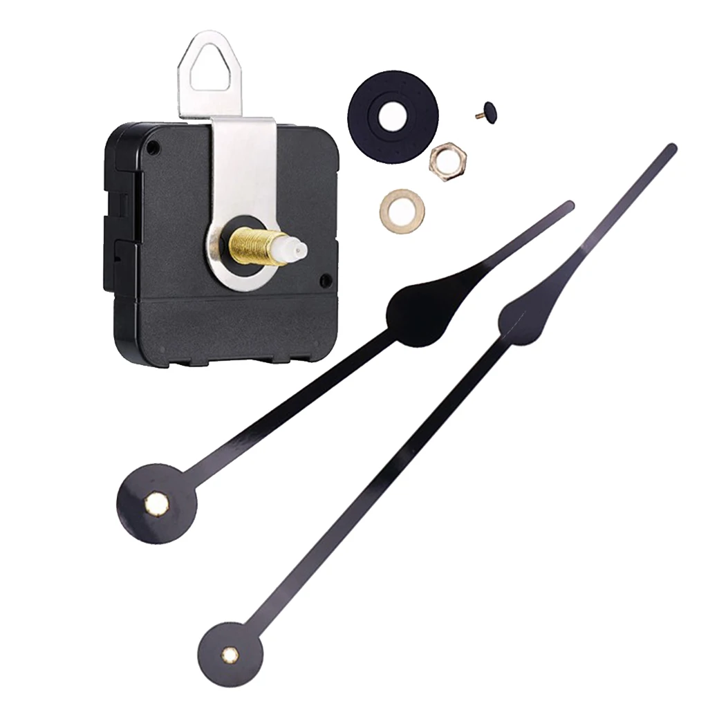 1 Set Silent Clock Black Hands Quartz Wall Clock Mechanism Movement Repair Replacement Parts Clockwork Clock Parts