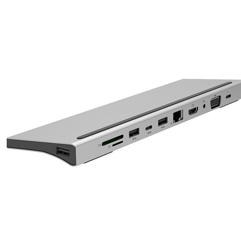 Многофункциональная док-станция type-C, концентратор type-C, высокоскоростной интерфейс USB, подключение к гигабитной сети, чехол из алюминиевого сплава