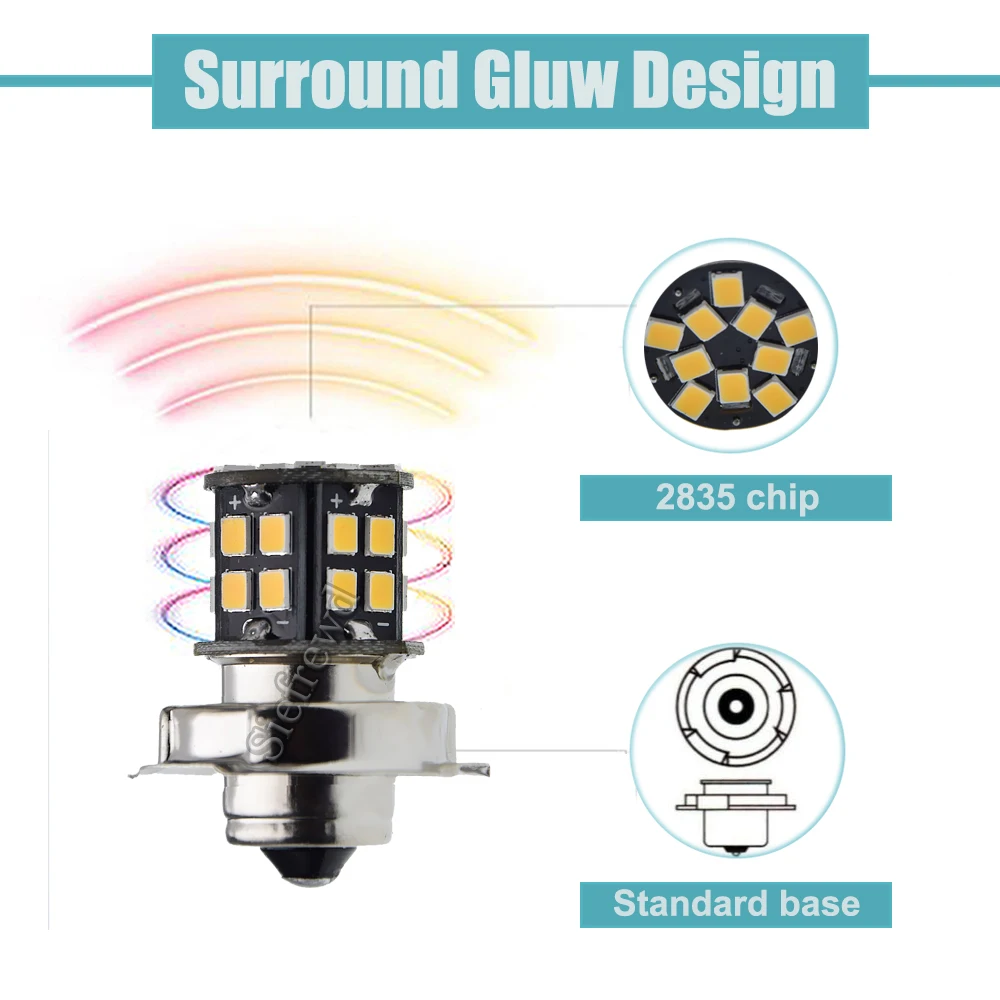 LED Headlights 1Pcs P26S S3 Warm White LED Motorcycle Headlight Bulb