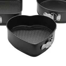 3 шт./компл. креативные антипригарные формы для выпечки съемные карбоновые стальные нижние формы для выпечки круглый торт/Сердце/квадратный пирог инструменты для выпечки