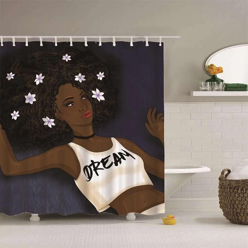 Dafield Сексуальная афро-американская женщина с диким леопардом водонепроницаемый полиэстер ванная комната африканский дизайн занавеска для душа - Цвет: 19204