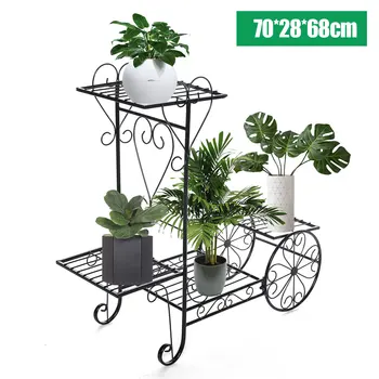 

European 4 Layers Plants Stand Flower Rack Metal Flower Stand Indoor Plant Shelves Multi-story Outdoor Metal Floor Shelf Balcony