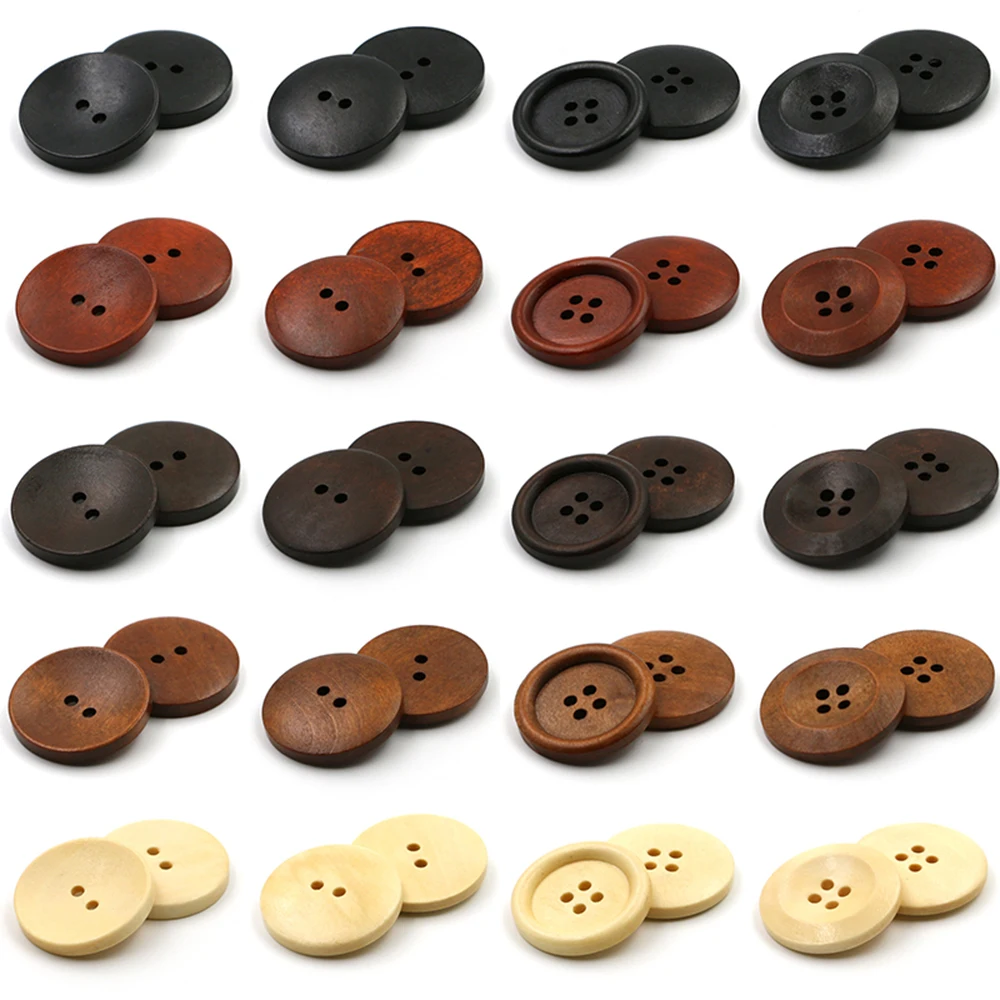 10PCs 30PCs 10mm-40mm Runde Anzug Dekor Rohrleitungen Holz Knöpfe DIY Nähen Scrapbooking Handwerk für Kleidung Handgemachte Holz Knopf – Detail 8