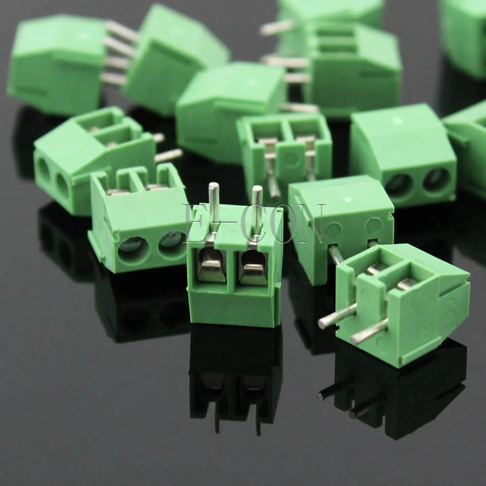 10 шт. 2 полюса/2 Pin 3,5 мм 2 пути прямой контактный PCB Универсальный винтовой клеммный блок разъем