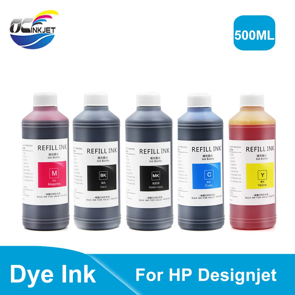500ml Refill Dye Ink For HP Designjet 500ps 800 4000 5000 T620 T770 T790 T1110 T1300 T2530 Z2100 Z3200 Z5200 Printer | Компьютеры и