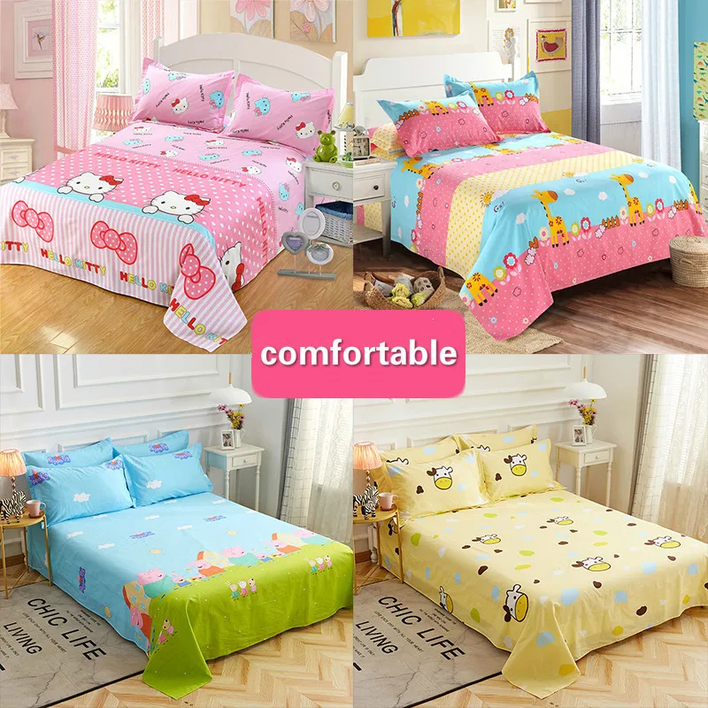 

Bed Sheet Single Piece Cotton Cartoon Infant and Child All Cotton Sheet Single Dormitory Single Bed Sheet Cotton Bed Sheets
