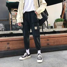 Мужские Винтажные карго Брюки мужские s хип-хоп хаки карманы джоггеры брюки мужские корейские модные спортивные штаны зимние комбинезоны SA-8