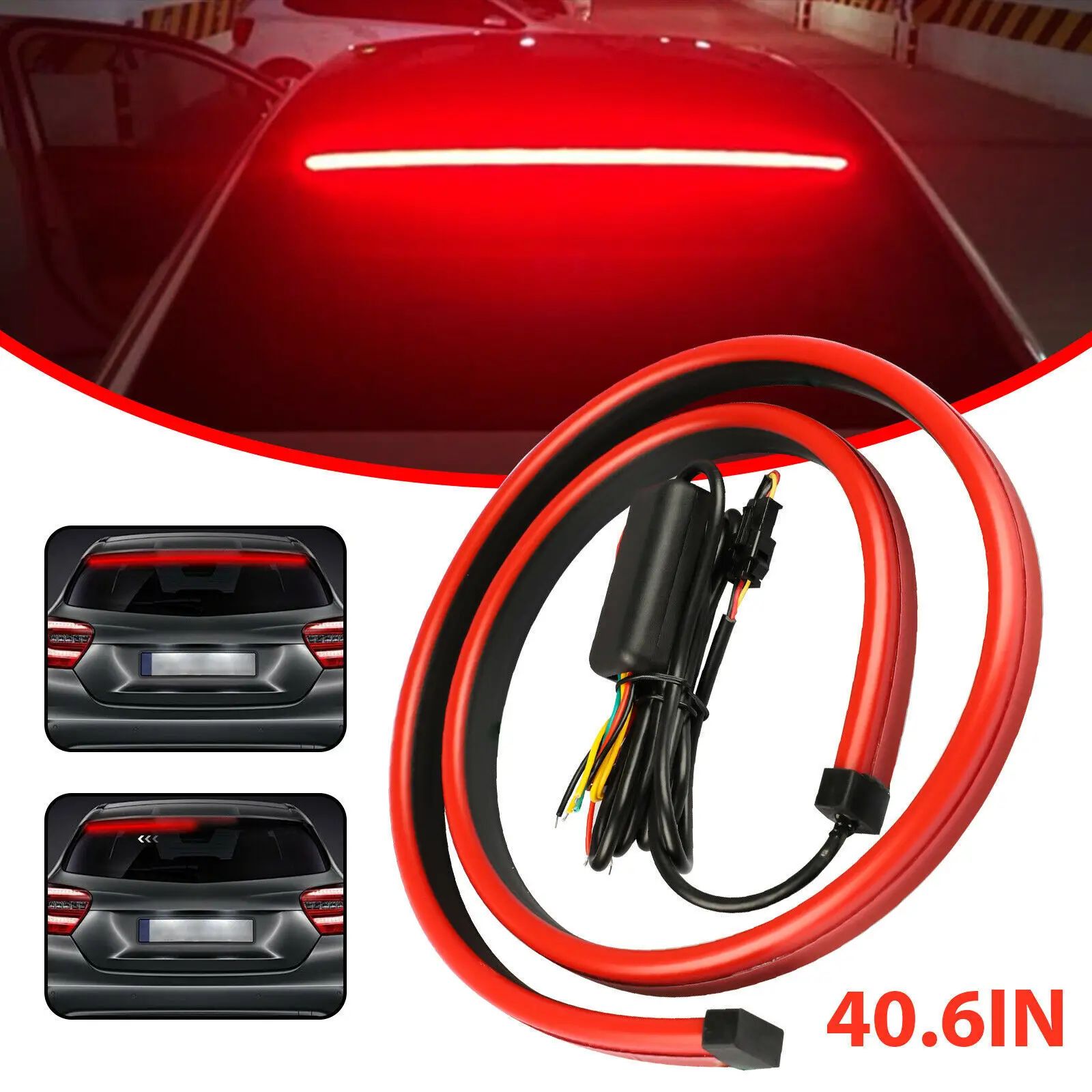 Flexible Car Led Strip Brake Lights Drl Daytime Running Light Rear Additional Tail Warning Turn