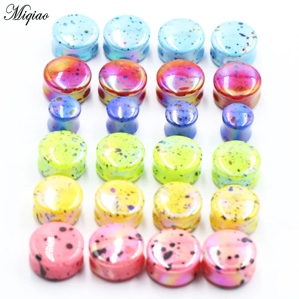 

Miqiao 2 Pcs Hot Selling New Products In Europe and America Acrylic Pinna Earplug Gauge Body Piercing Jewelry 4mm-20mm