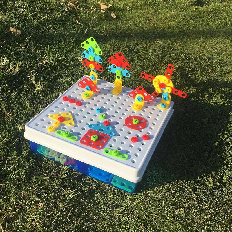 DIY строительные игрушки новые детские электрические гайка с отверстиями под ключ разборка матч инструмент развивающие игрушки собранные блоки наборы