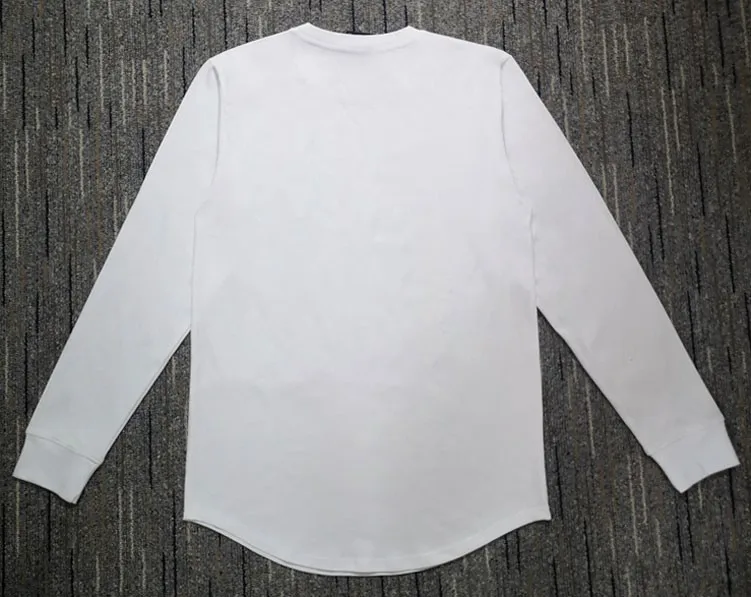 Осенние черные и белые мужские шелковые футболки Kanye West Sik Silk, мужские повседневные футболки в стиле хип-хоп, футболки с длинным рукавом с неровным вырезом