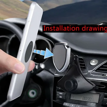 

CD Slot Dashboard Practical Anti Slip 360 Degree Rotation Strong Suction Car Phone Holder Professional Magnet Mount Accessory