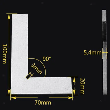 

Stainless steel 90 Degree Ruler Silver Woodworking Tools Supply Square Edge