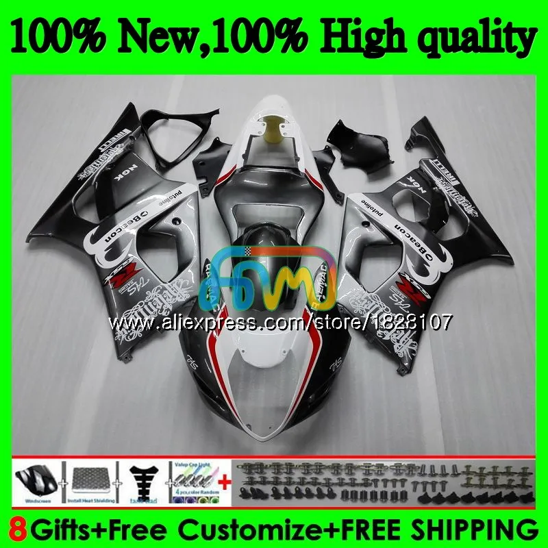 Корпус для SUZUKI GSXR-1000 GSXR1000 03 серебристо-серый 04 41BS. 4 1000CC GSX-R1000 GSX R1000 03 04 K3 GSXR 1000 CC 2003 2004 Обтекатель - Цвет: No. 1