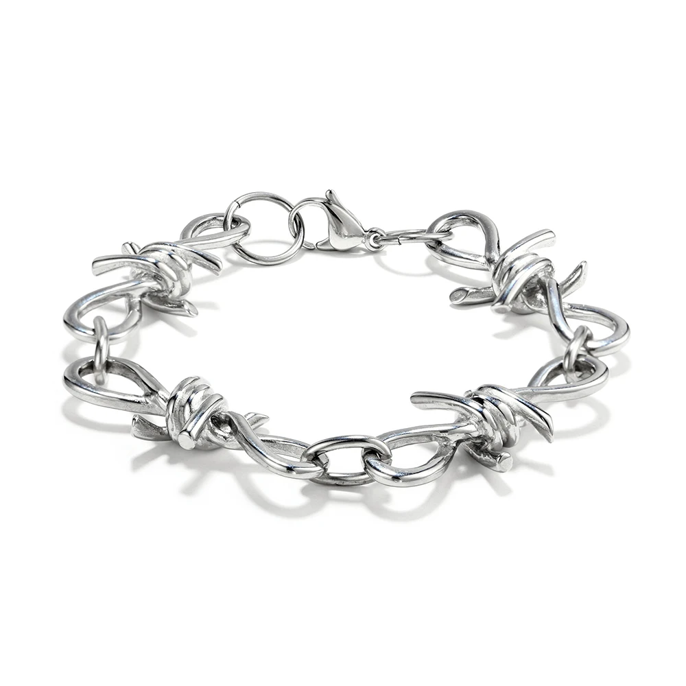 Браслет из нержавеющей стали, серебряный браслет в стиле хип-хоп, модный мужской браслет в стиле панк-рок, ювелирные изделия, браслеты