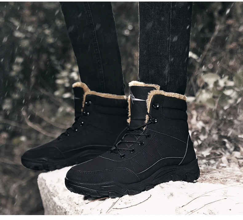 Martin boots men's high help winter new plus velvet tooling shoes British wind shoes men's warm snow boots wild tide shoes