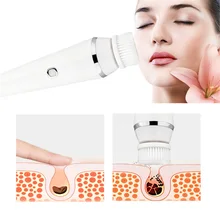 USB перезаряжаемая многофункциональная электрическая щетка для очищения лица, спа Мягкая Мини-Массажная щетка для ухода за кожей, вращение на 360 градусов