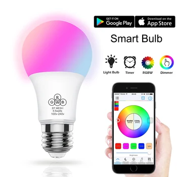 

E27 Wireless Bluetooth Smart RGB Magic Lamp Bulb Home Lighting Color Change Lamp Dimmable Compatible IOS /Android