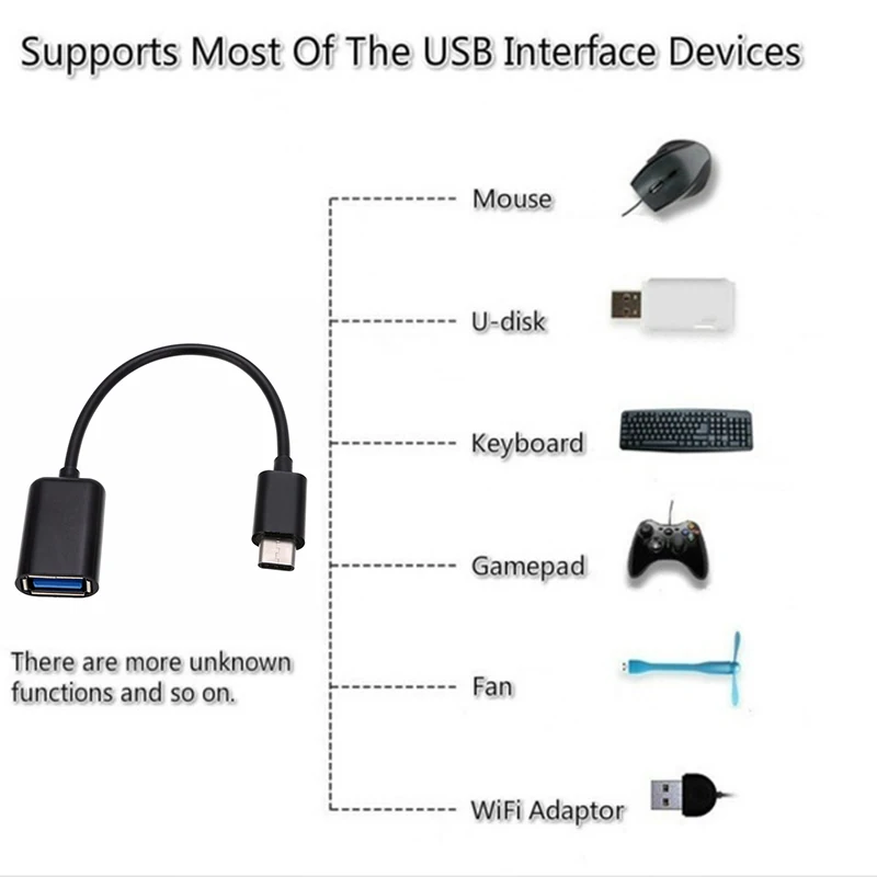 Type C USB 3,1 штекер для OTG type-A Женский адаптер Шнур для Android LeTV huawei Oppo Vivo планшетный ПК samsung смартфон