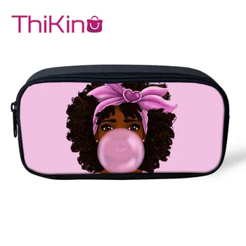 

Thikin Fashion African American Girls Pencil Case for Teens School Supplies Pen Bags for Girls Pen Case Student Storage for Kids