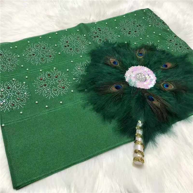 Африканский 1 упаковку под традиционное платье aso oke headtie 1 шт./пакет хорошее перо вентилятор для танцев реквизит в африканском стиле широкого сбыта липких обувей подошв украшения свадебные замечательные - Цвет: 6