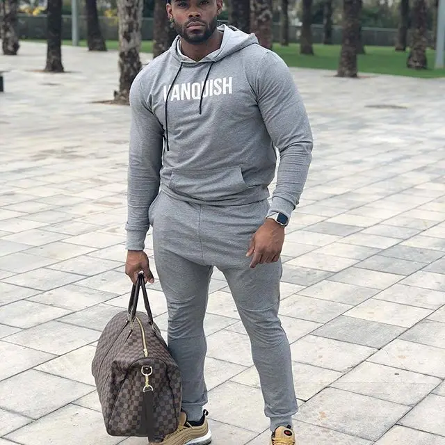 

Muscle Brother Fitness MEN'S Sport Suit Autumn And Winter Hooded Pullover Hoody Casual Skinny Trousers