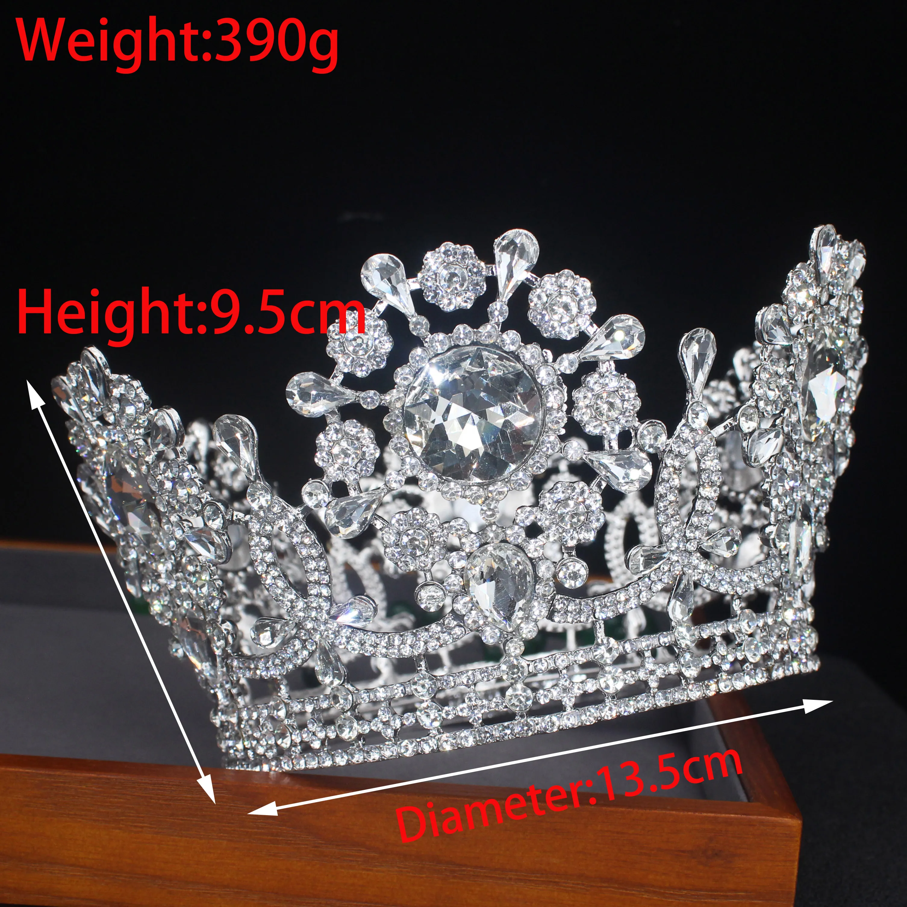 Queen crown tall crystal silver colour wedding bridal tiara AW BRIDAL Women main image 4