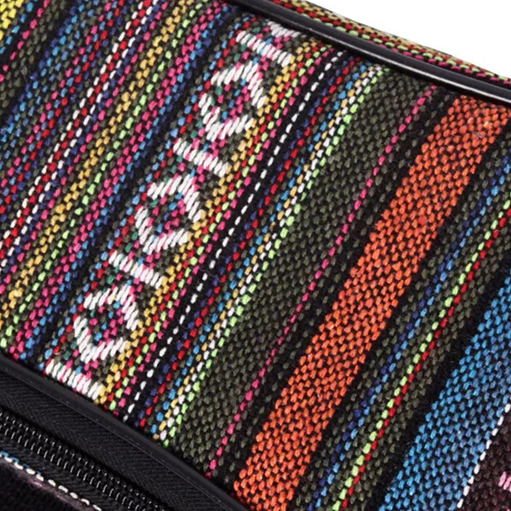 21 Inch Ukulele Bag Country Style Adjustable Buckle Storage Portable Dust Proof Double Strap Zipper Closure Cotton Blend Travel