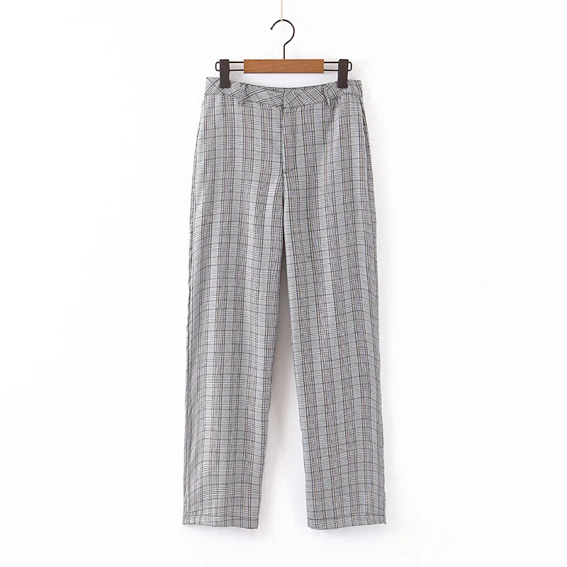 

2019 za women's fashion harem pants check print female's trousers CHECK TROUSERS WITH POCKETS FOR OFFICE LADY