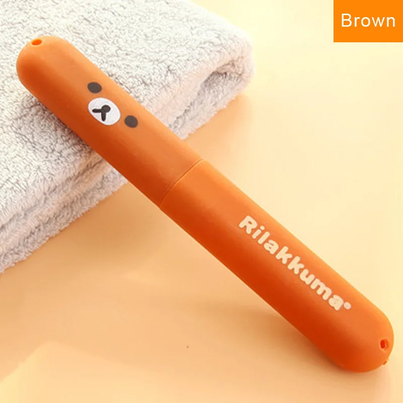 GUNOT Портативный Зубная щётка Чехол Органайзер для зубных щеток Держатель для путешествий Ванная комната контейнер для хранения, для ванной украшения аксессуары - Цвет: Brown