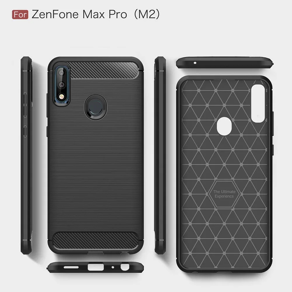 Мягкий силиконовый чехол бампер из углеродного волокна для ASUS ZenFone Max Pro M2 ZB631KL ZB631