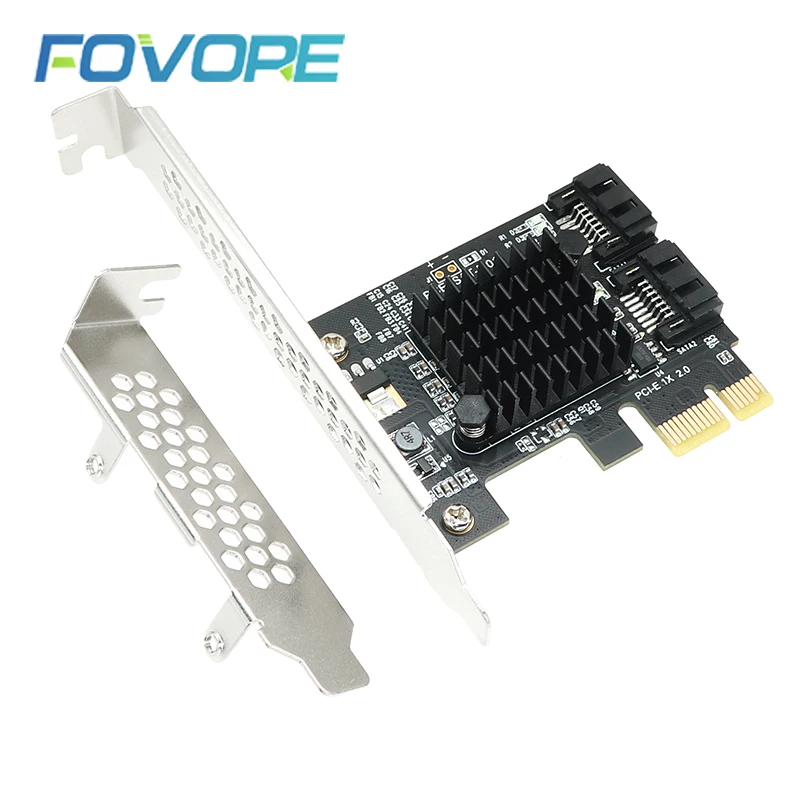 Precio reducido Adaptador SATA PCI e, 2 puertos SATA 3,0 a x1 PCIe x16, tarjeta de expansión SATA 3 III PCI-e PCI express, convertidor Marcell 9125 DdGanYZKO