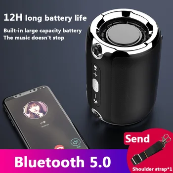 

S518 TWS Portable Wireless Bluetooth Speaker 6D Surround Handsfree Music Center Subwoofer Mini Column for Computer with TF FM