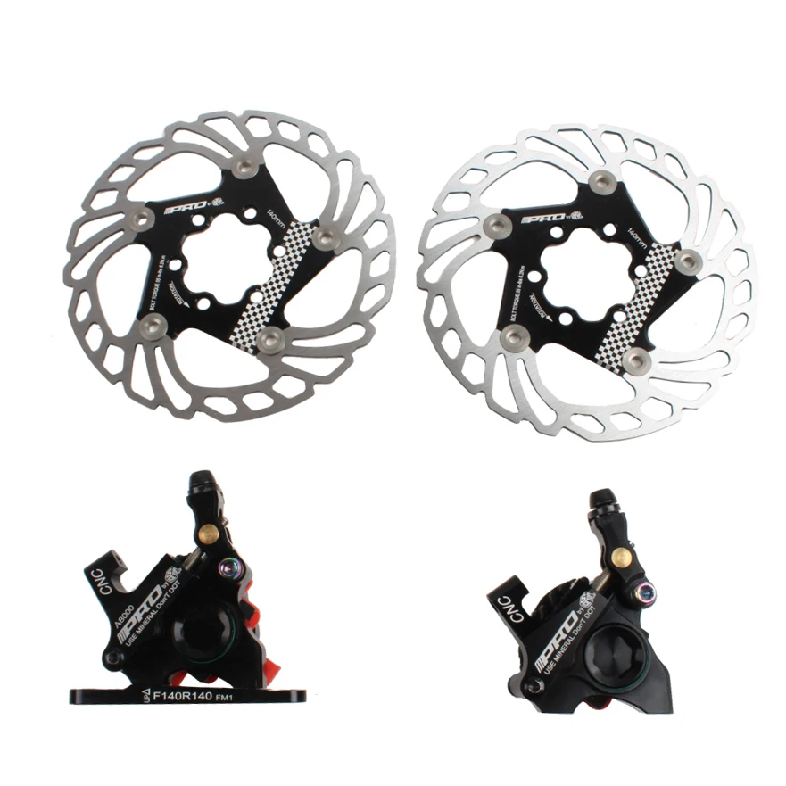 PRO R1 140mm brake fitting Disc Brake Line Pulling Disc Brake mountain bike brakes disc bicycle brake caliper Shoes