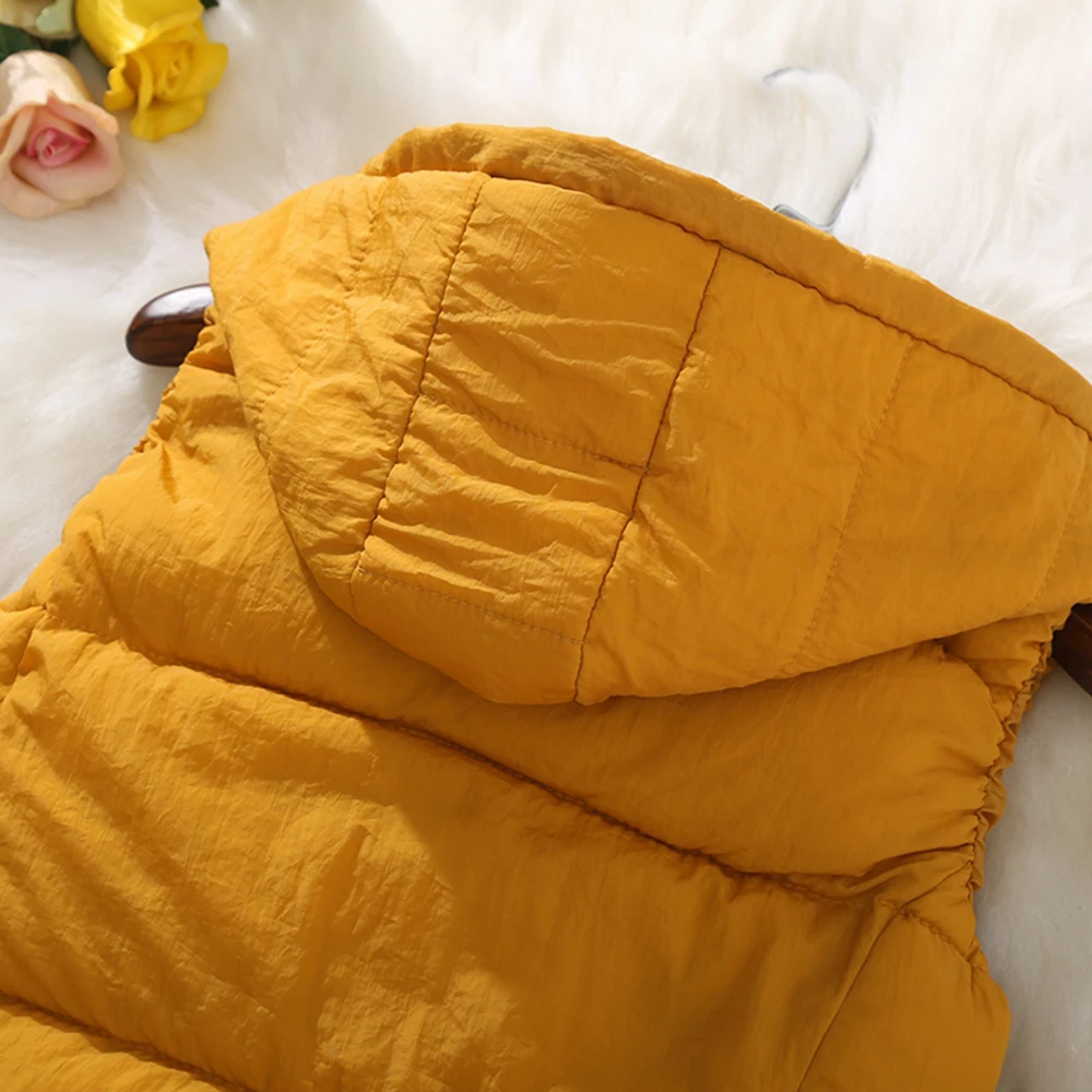 Зимний жилет для женщин, без рукавов, парка, жилет размера плюс, теплая куртка с капюшоном, повседневное приталенное пальто с карманами, Manteau Femme, куртка без рукавов