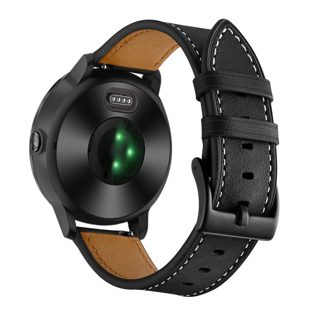 UEBN 20 мм кожаный ремешок на запястье для Garmin Vivoactive 3 музыкальный браслет ремешок для vivomove HR Forerunner 245 645 Ремешки для наручных часов