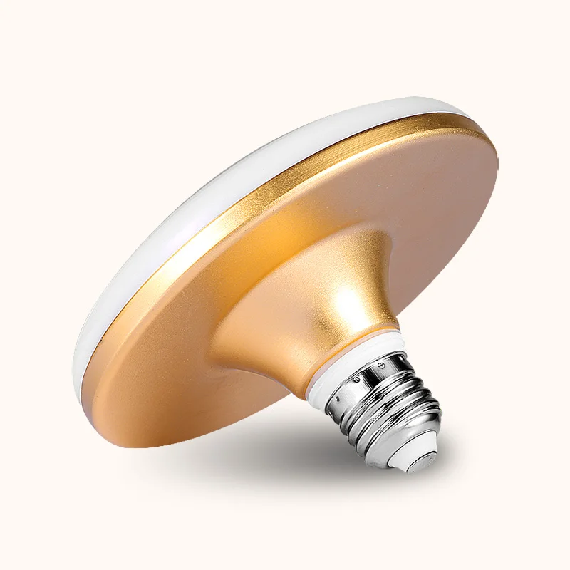 Golden Cover 1pc 220V UFO арома лампы E27 светодиодный светильник лампы высокой светильник 15/20/30/40/50/60W светодиодный Bombillas круглый потолочный светильник s для дома Кухня Спальня светильник Инж - Испускаемый цвет: Golden Cover 1pc