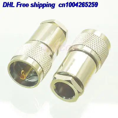 

DHL 50pcs PL259 UHFmale plug clamp RG8 LMR400 RG213 RG165 straight male connector 22-ct